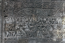 CAMBODIA, Siem Reap, Angkor Thom, Bayon Temple, bas-relief galleries, CAM739JPL