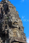 CAMBODIA, Siem Reap, Angkor Thom, Bayon Temple, upper terrace, stone face, CAM784JPL