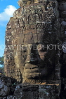 CAMBODIA, Siem Reap, Angkor Thom, Bayon Temple, upper terrace, stone face, CAM787JPL