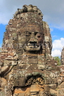 CAMBODIA, Siem Reap, Angkor Thom, Bayon Temple, upper terrace, stone face, CAM797JPL