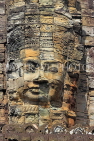 CAMBODIA, Siem Reap, Angkor Thom, Bayon Temple, upper terrace, stone face, CAM804JPL