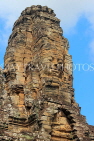 CAMBODIA, Siem Reap, Angkor Thom, Bayon Temple, upper terrace, stone face, CAM809JPL