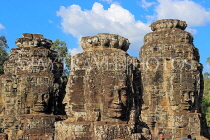 CAMBODIA, Siem Reap, Angkor Thom, Bayon Temple, upper terrace, stone faces, CAM776JPL