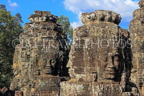 CAMBODIA, Siem Reap, Angkor Thom, Bayon Temple, upper terrace, stone faces, CAM777JPL
