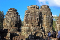 CAMBODIA, Siem Reap, Angkor Thom, Bayon Temple, upper terrace, stone faces, CAM778JPL