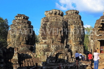 CAMBODIA, Siem Reap, Angkor Thom, Bayon Temple, upper terrace, stone faces, CAM779JPL