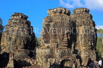 CAMBODIA, Siem Reap, Angkor Thom, Bayon Temple, upper terrace, stone faces, CAM780JPL