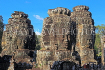 CAMBODIA, Siem Reap, Angkor Thom, Bayon Temple, upper terrace, stone faces, CAM783JPL