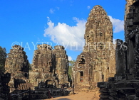 CAMBODIA, Siem Reap, Angkor Thom, Bayon Temple, upper terrace, stone faces, CAM788JPL
