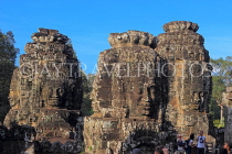 CAMBODIA, Siem Reap, Angkor Thom, Bayon Temple, upper terrace, stone faces, CAM789JPL
