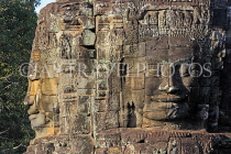 CAMBODIA, Siem Reap, Angkor Thom, Bayon Temple, upper terrace, stone faces, CAM793JPL