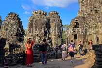 CAMBODIA, Siem Reap, Angkor Thom, Bayon Temple, upper terrace, stone faces, CAM795JPL