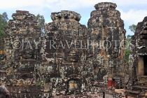 CAMBODIA, Siem Reap, Angkor Thom, Bayon Temple, upper terrace, stone faces, CAM800JPL