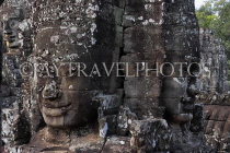 CAMBODIA, Siem Reap, Angkor Thom, Bayon Temple, upper terrace, stone faces, CAM801JPL