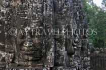 CAMBODIA, Siem Reap, Angkor Thom, Bayon Temple, upper terrace, stone faces, CAM802JPL