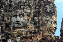 CAMBODIA, Siem Reap, Angkor Thom, Bayon Temple, upper terrace, stone faces, CAM806JPL