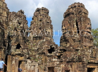 CAMBODIA, Siem Reap, Angkor Thom, Bayon Temple, upper terrace, stone faces, CAM810JPL