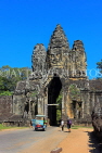 CAMBODIA, Siem Reap, Angkor Thom, South Gate, face of goddess Avalokiteshvara, CAM984JPL