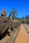 CAMBODIA, Siem Reap, Angkor Thom, South Gate, with Devas (Gods) figures, CAM966JPL