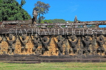 CAMBODIA, Siem Reap, Angkor Thom, Terrace of Elephants, Garuda stone reliefs, CAM960JPL