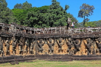 CAMBODIA, Siem Reap, Angkor Thom, Terrace of Elephants, Garuda stone reliefs, CAM961JPL