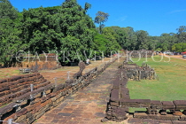 CAMBODIA, Siem Reap, Angkor Thom, Terrace of Elephants, wall ruins, CAM946JPL