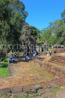 CAMBODIA, Siem Reap, Angkor Thom, Terrace of Elephants wall and temple ruins, CAM964JPL