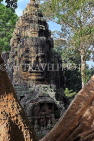 CAMBODIA, Siem Reap, Angkor Thom, Victory Gate, giant face carvings, CAM991JPL