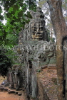 CAMBODIA, Siem Reap, Angkor Thom, Victory Gate, giant face carvings, CAM996JPL