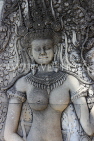 CAMBODIA, Siem Reap, Angkor Wat, Apsara dancer carving, CAM518JPL