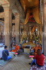 CAMBODIA, Siem Reap, Angkor Wat, Buddhist monks giving blessings, CAM517JPL