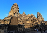 CAMBODIA, Siem Reap, Angkor Wat, and early morning view, temple complex & great towers, CAM618JPL