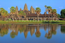 CAMBODIA, Siem Reap, Angkor Wat, and pool reflection, CAM437JPL
