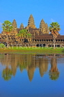 CAMBODIA, Siem Reap, Angkor Wat, and pool reflection, CAM439JPL