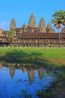 CAMBODIA, Siem Reap, Angkor Wat, and pool reflection, CAM440JPL