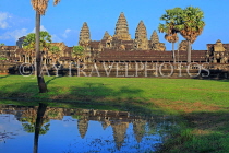 CAMBODIA, Siem Reap, Angkor Wat, and pool reflection, CAM441JPL