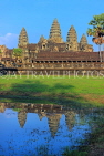 CAMBODIA, Siem Reap, Angkor Wat, and pool reflection, CAM443JPL