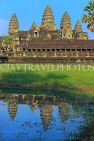 CAMBODIA, Siem Reap, Angkor Wat, and pool reflection, CAM444JPL
