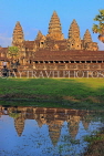 CAMBODIA, Siem Reap, Angkor Wat, and pool reflection, CAM447JPL