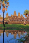 CAMBODIA, Siem Reap, Angkor Wat, and pool reflection, CAM448JPL
