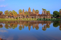 CAMBODIA, Siem Reap, Angkor Wat, and pool reflection, CAM450JPL