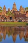 CAMBODIA, Siem Reap, Angkor Wat, and pool reflection, CAM453JPL