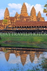 CAMBODIA, Siem Reap, Angkor Wat, and pool reflection, sunset view, CAM456JPL