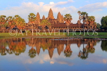 CAMBODIA, Siem Reap, Angkor Wat, and pool reflection, sunset view, CAM457JPL
