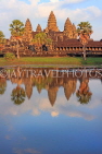 CAMBODIA, Siem Reap, Angkor Wat, and pool reflection, sunset view, CAM458JPL