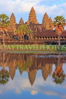 CAMBODIA, Siem Reap, Angkor Wat, and pool reflection, sunset view, CAM459JPL