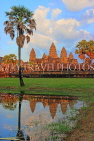 CAMBODIA, Siem Reap, Angkor Wat, and pool reflection, sunset view, CAM462JPL