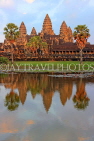 CAMBODIA, Siem Reap, Angkor Wat, and pool reflection, sunset view, CAM463JPL
