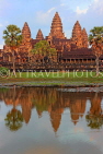 CAMBODIA, Siem Reap, Angkor Wat, and pool reflection, sunset view, CAM466JPL