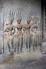 CAMBODIA, Siem Reap, Angkor Wat, first level, inner courtyard, bas relief Apsara dancers, CAM608JPL
